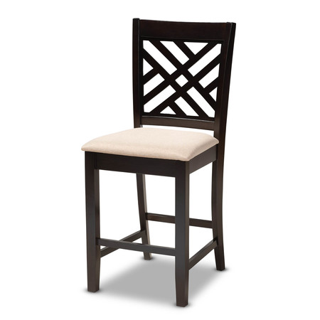 Baxton Studio Caron Sand Upholstered Espresso Finished 5-Piece Wood Pub Set 157-9597-9776